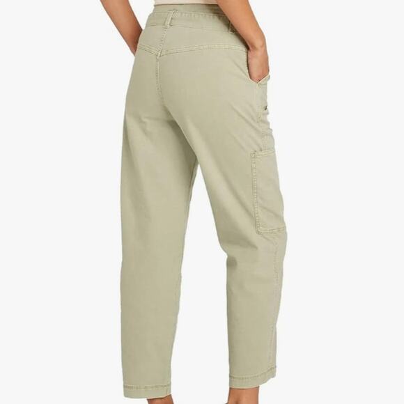 Universal Thread | Tapered Cropped Utility Pants High Waisted Belted Green 16 - Picture 2 of 7